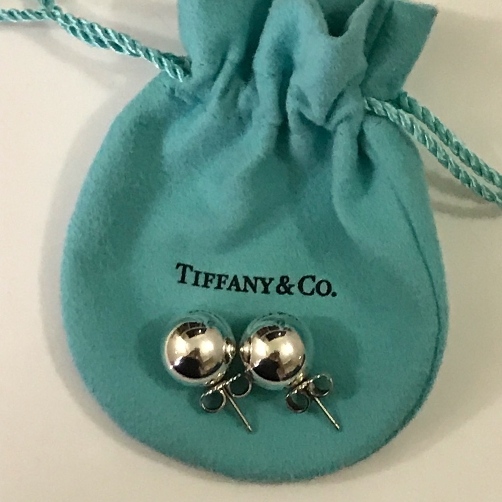 Tiffany & Co Sterling Silver Ball Bead Earrings 💙